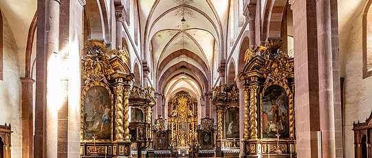 REICHHOLZHEIM, GERMANY - APR 6, 2018: in the baroque church of cloister Bronnbach in reichholzheim near Wertheim, Germany.